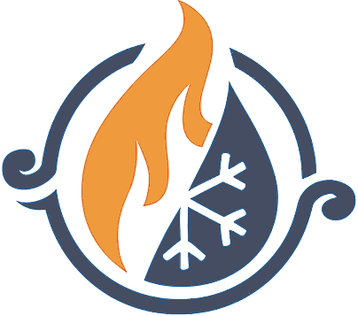 Grow My HVAC Sales logo with flame and snowflake HVAC icon